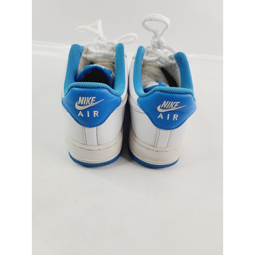 Nike Air Force 1 Leather Casual Sneakers Men's Size 8 White/Blue - Picture 6 of 11